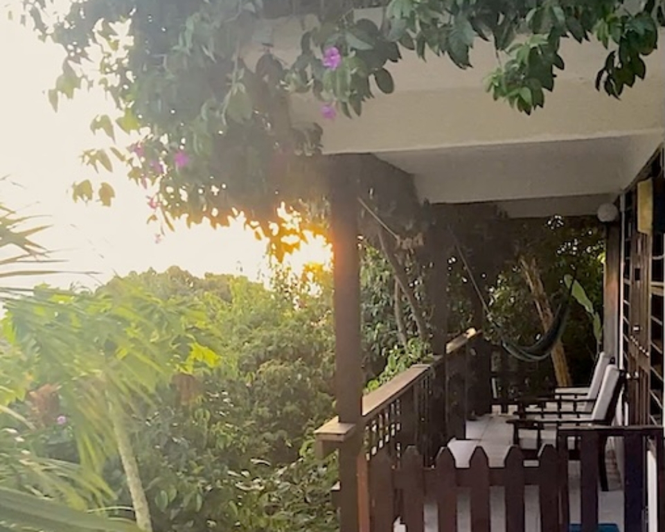 Caribean ocean sunset from balcony